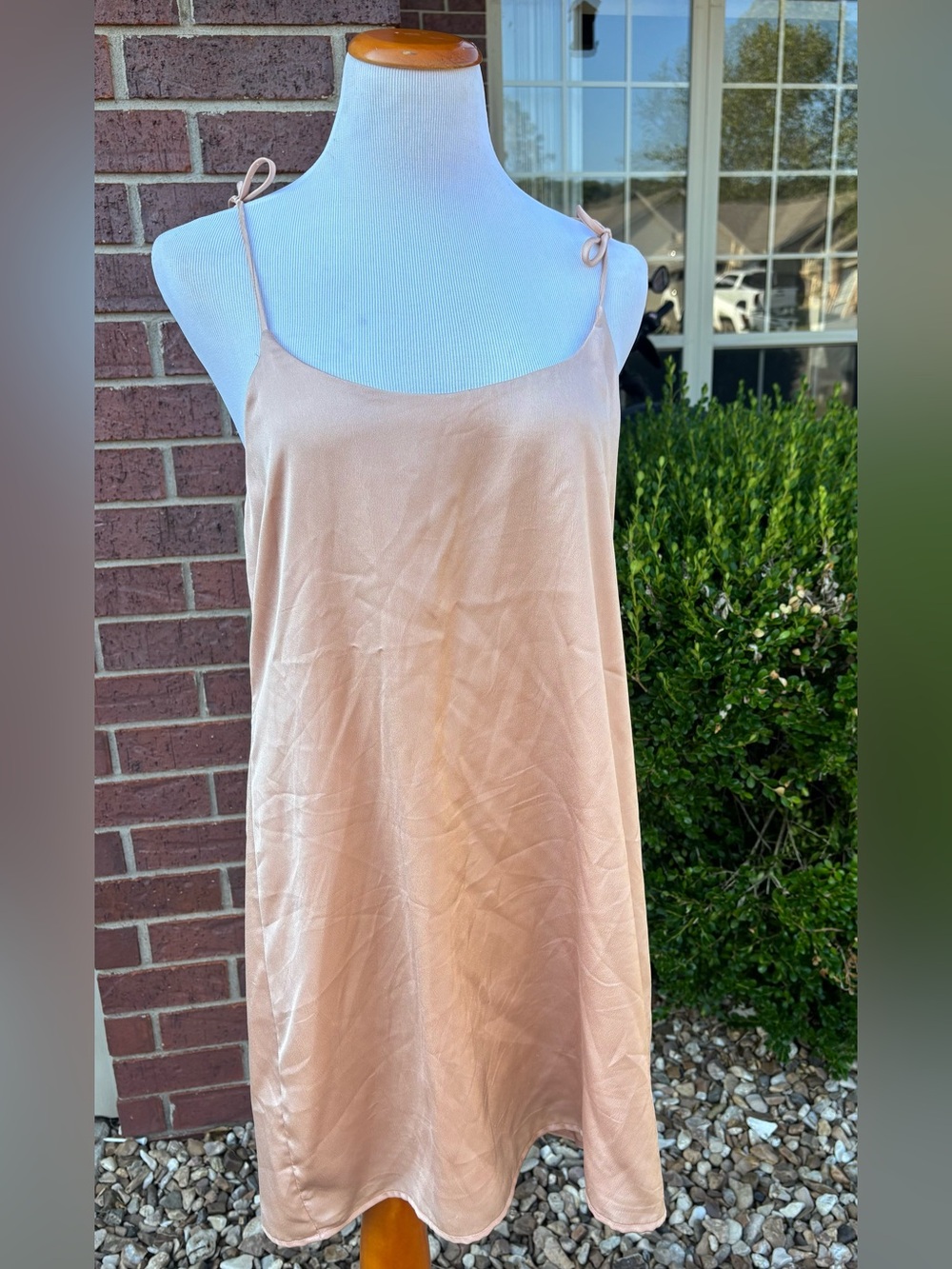 Socialite Satin Slip Chemise - Peach